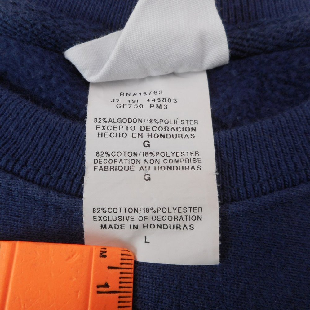 Champion Women's Size L Reverse Weave Navy Blue Pullover Crewneck Sweatshirt - Picture 4 of 7